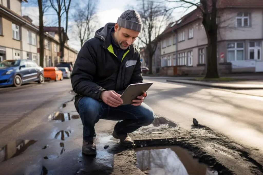 Bürger macht Foto für das Anliegenmanagement